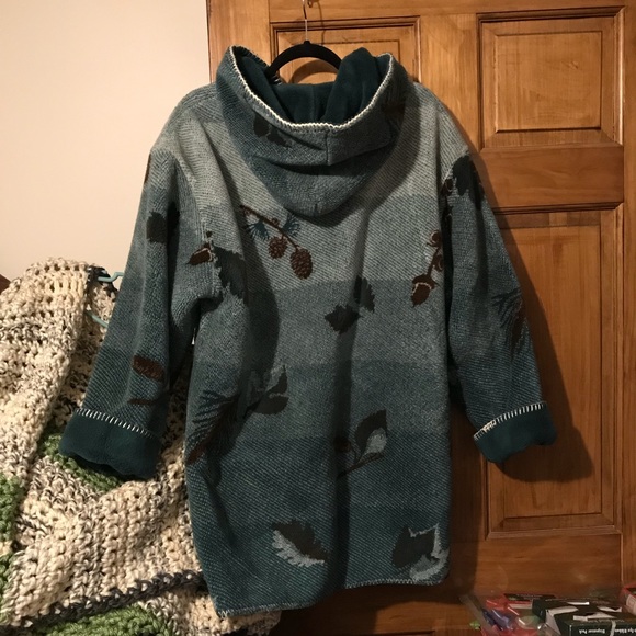 Coldwater Creek reversible green winter jacket - Picture 2 of 8